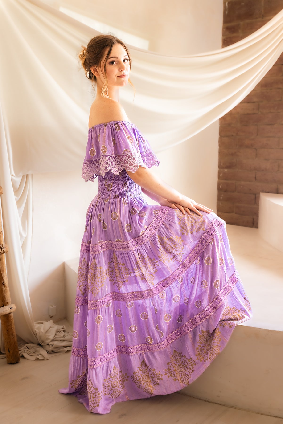 The Amara Off-Shoulder Maxi Dress